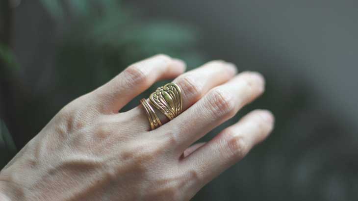 Image photo of a spoon ring, which is one of the motifs of happiness